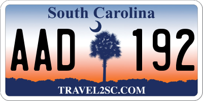 SC license plate AAD192