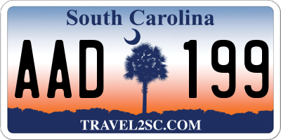 SC license plate AAD199