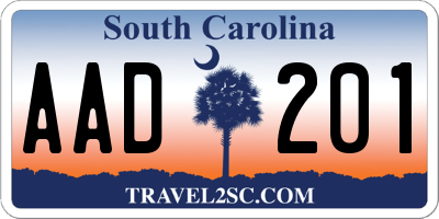 SC license plate AAD201