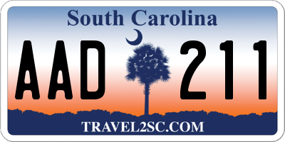 SC license plate AAD211