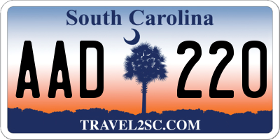 SC license plate AAD220