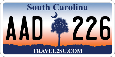 SC license plate AAD226