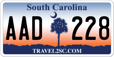 SC license plate AAD228