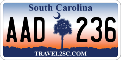 SC license plate AAD236