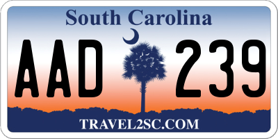 SC license plate AAD239