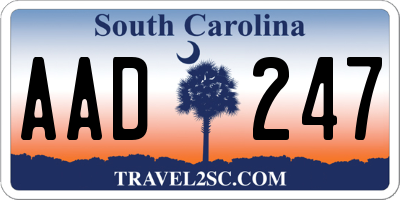 SC license plate AAD247