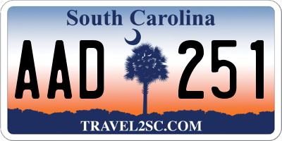 SC license plate AAD251