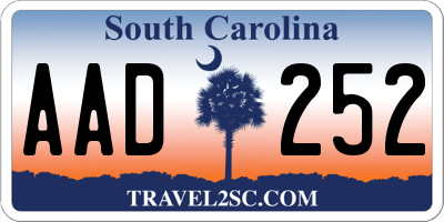 SC license plate AAD252