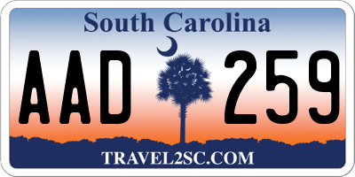 SC license plate AAD259