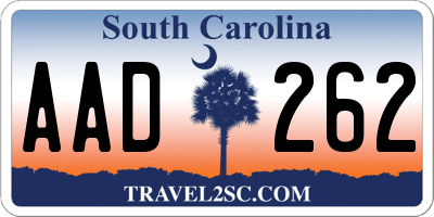 SC license plate AAD262