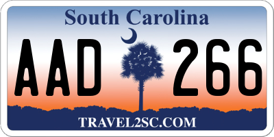 SC license plate AAD266