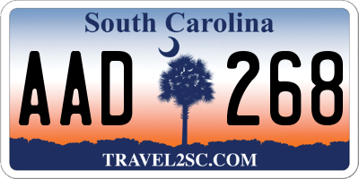 SC license plate AAD268