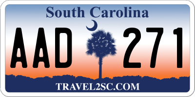 SC license plate AAD271