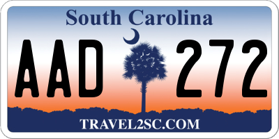 SC license plate AAD272