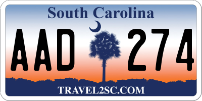 SC license plate AAD274