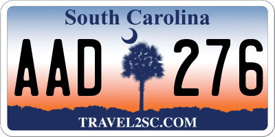 SC license plate AAD276