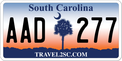 SC license plate AAD277
