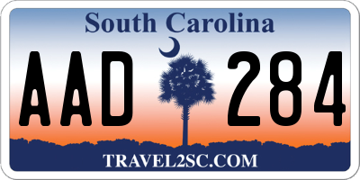 SC license plate AAD284