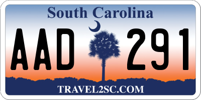 SC license plate AAD291