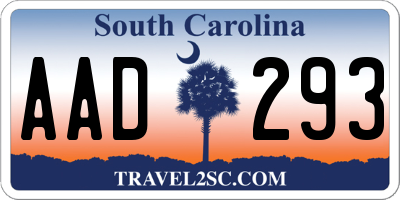 SC license plate AAD293