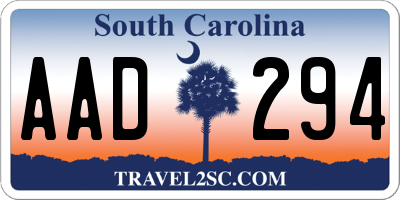 SC license plate AAD294