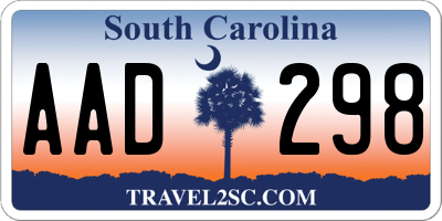 SC license plate AAD298