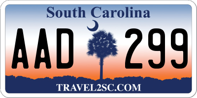 SC license plate AAD299