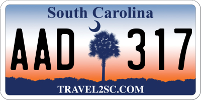 SC license plate AAD317