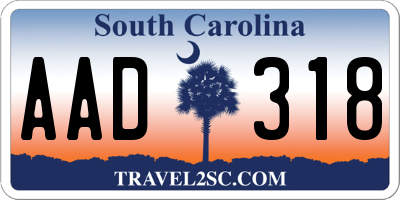 SC license plate AAD318