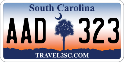 SC license plate AAD323