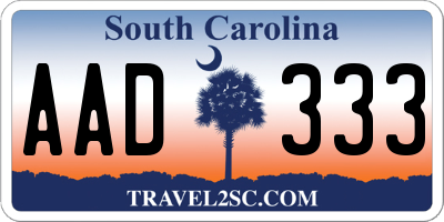 SC license plate AAD333