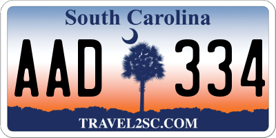 SC license plate AAD334