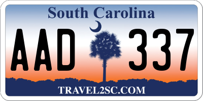 SC license plate AAD337