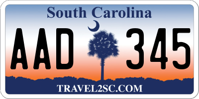 SC license plate AAD345