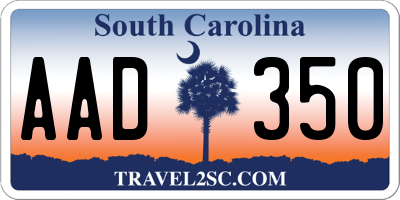 SC license plate AAD350