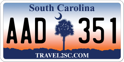 SC license plate AAD351