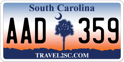 SC license plate AAD359