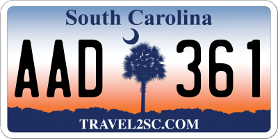 SC license plate AAD361