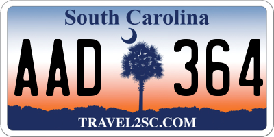 SC license plate AAD364