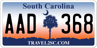 SC license plate AAD368