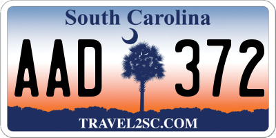 SC license plate AAD372