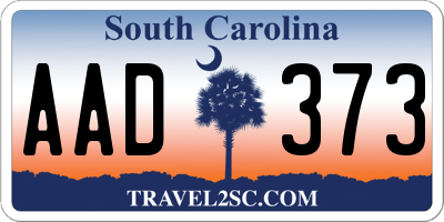 SC license plate AAD373