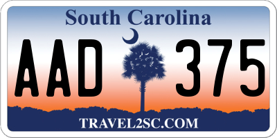 SC license plate AAD375