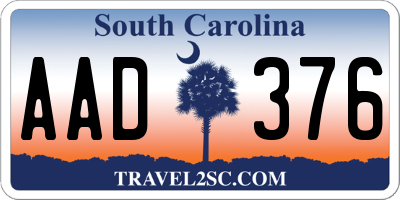 SC license plate AAD376