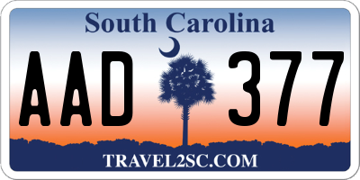 SC license plate AAD377