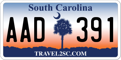 SC license plate AAD391