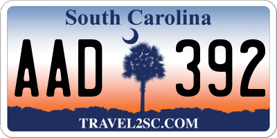 SC license plate AAD392