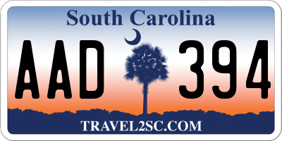 SC license plate AAD394