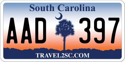 SC license plate AAD397