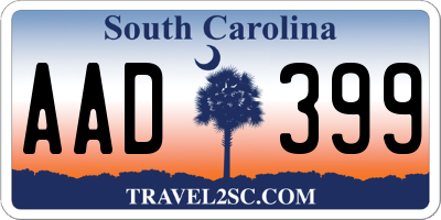 SC license plate AAD399